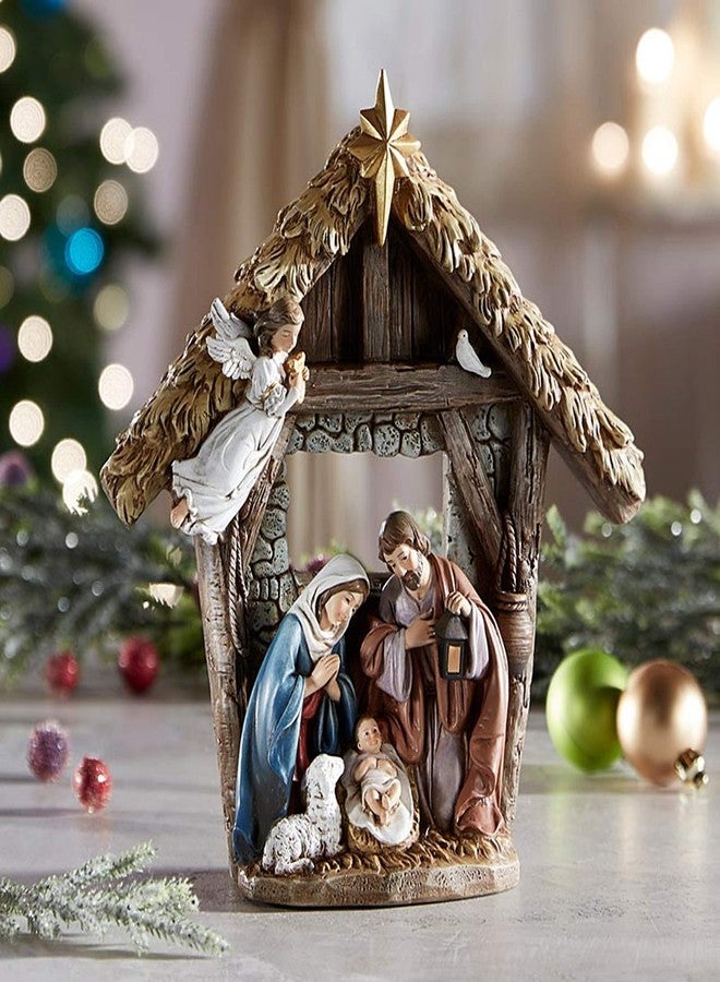 Needzo Holy Family Nativity Figurine Set, Baby Jesus in Manger, Christian Christmas Decoration, 9.25 Inches - Image 3